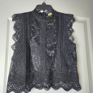 Mock Neck Lace top